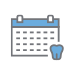icon of tooth on calendar