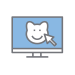 icon of cat on compouter screen