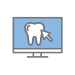 icon of tooth on monitor