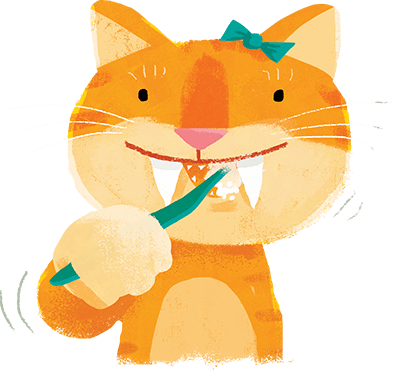 Stella brushing teeth